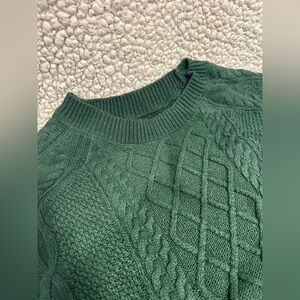 Women’s Green Cable Knit Sweater